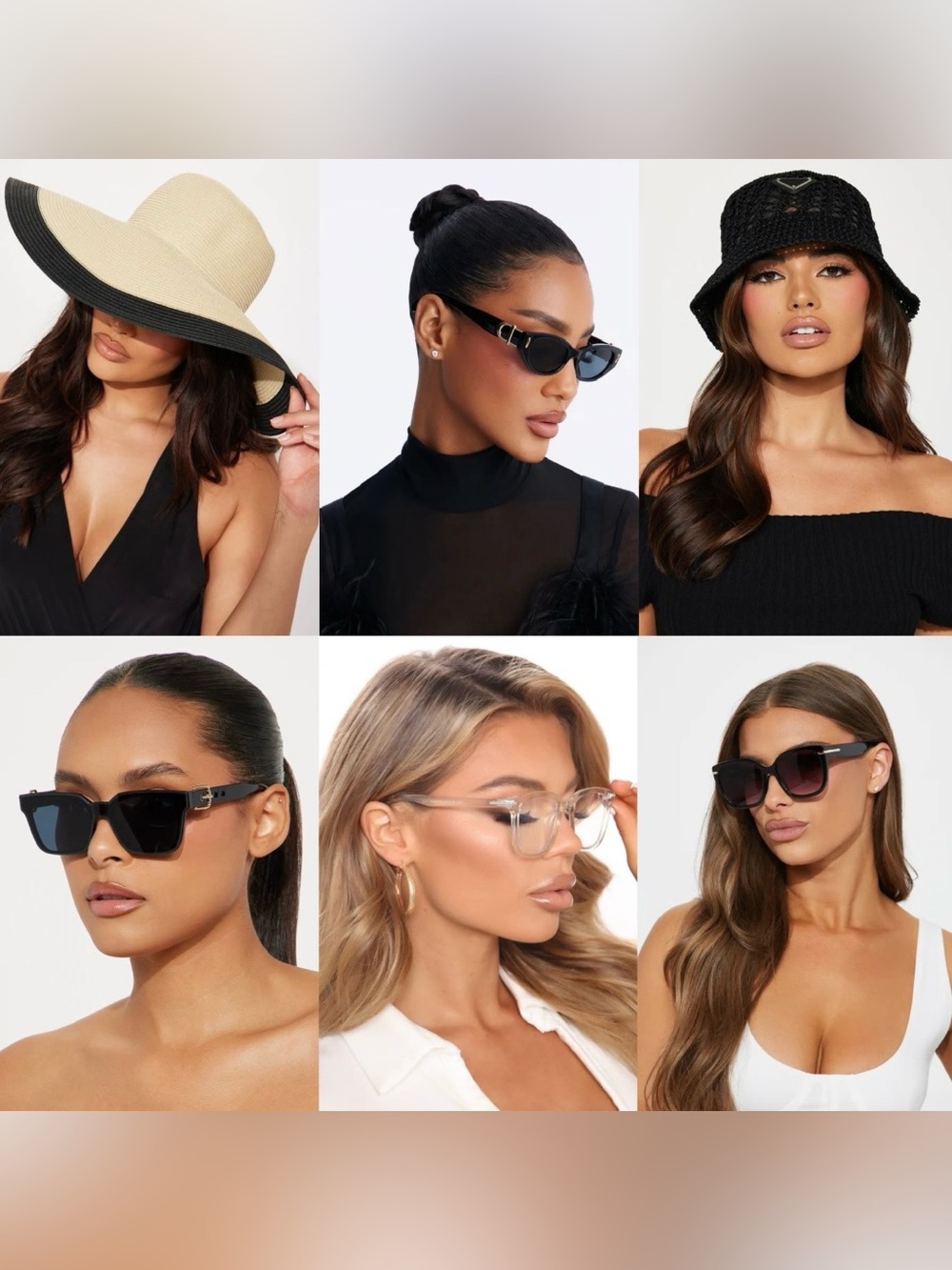 Fashion Nova Sun Hat & Sunglasses Set for Summer